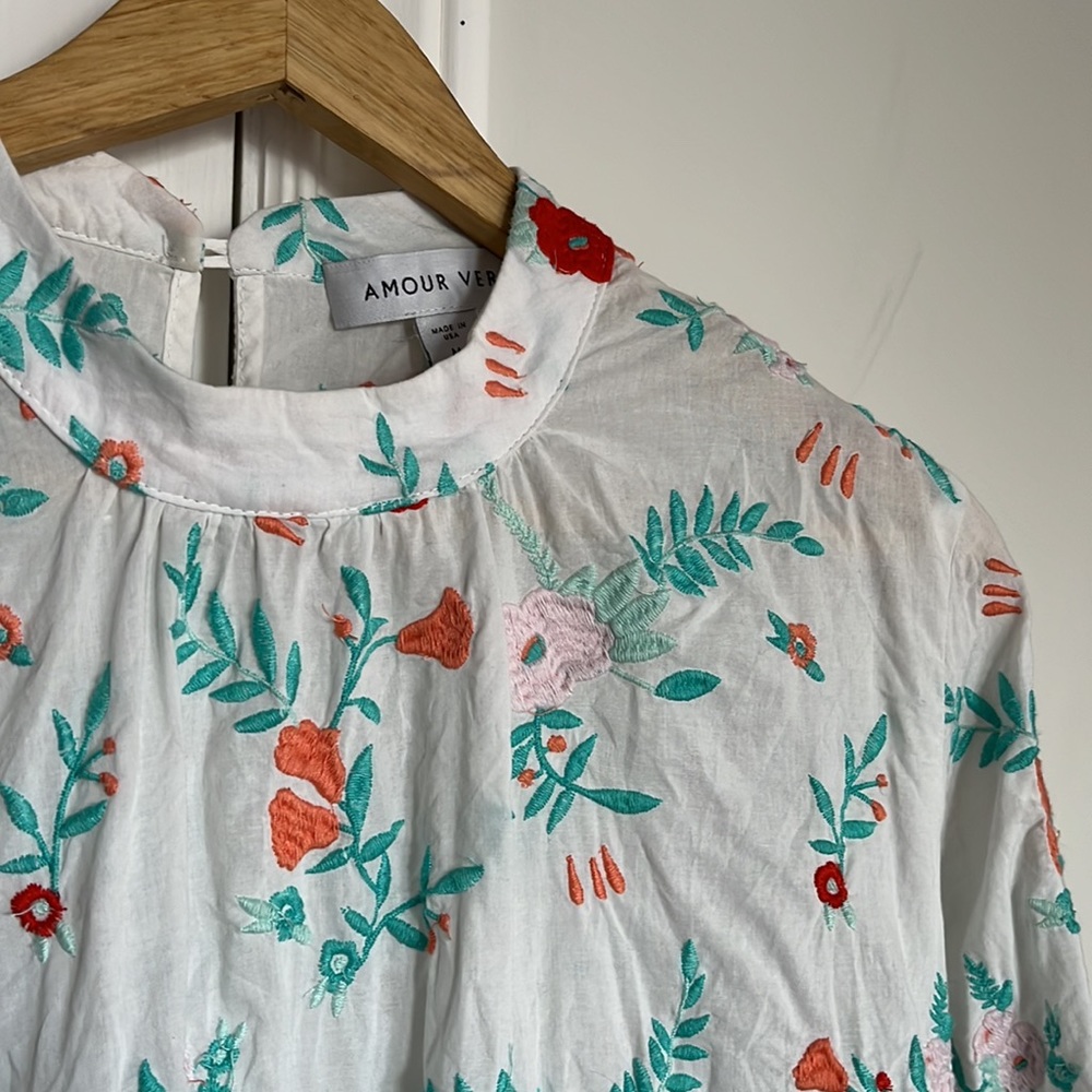 Embroidered Floral Cotton Blouse